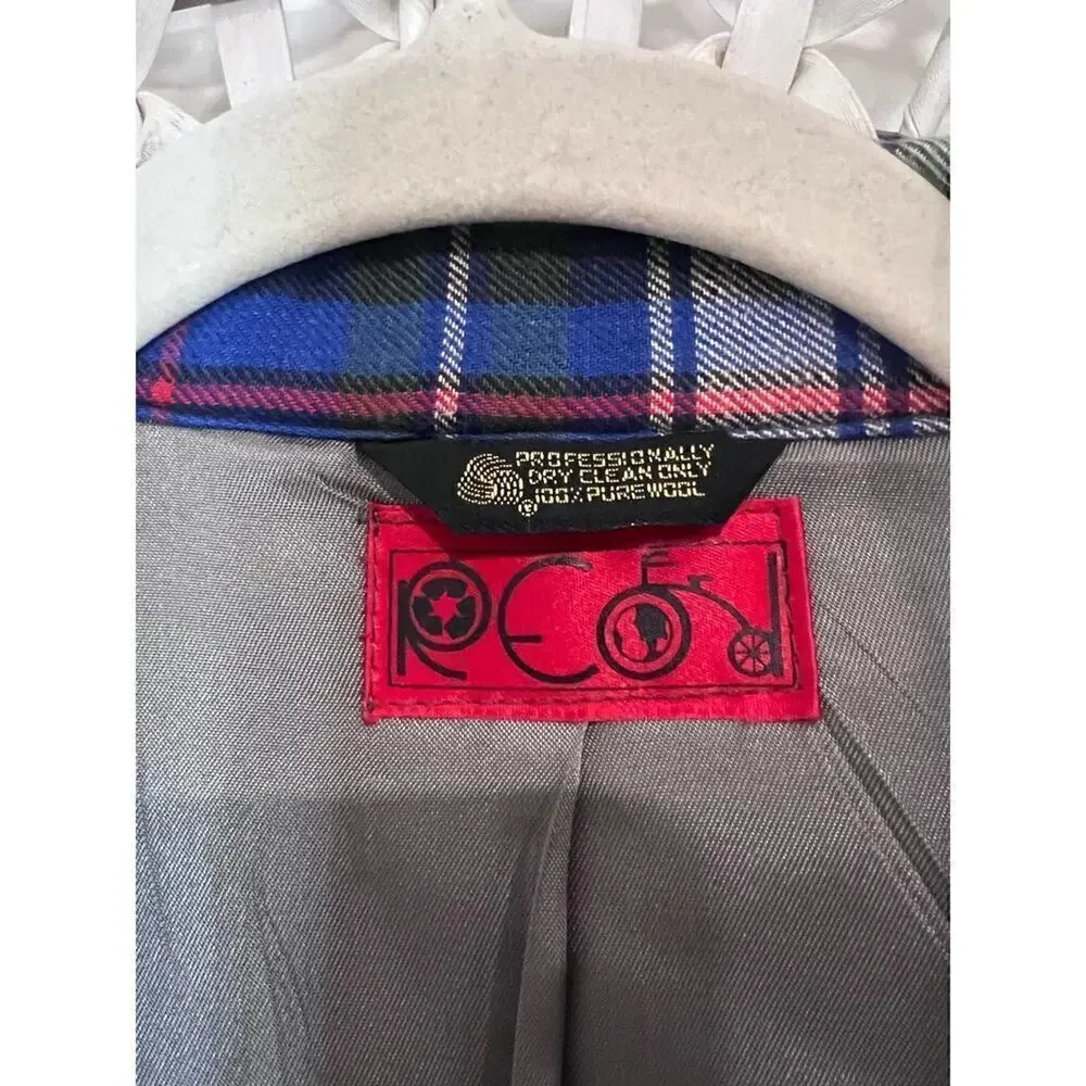 Recycle Brand Pure Wool Gray Flannel Sport Coat – Made in Italy – 40R dad core